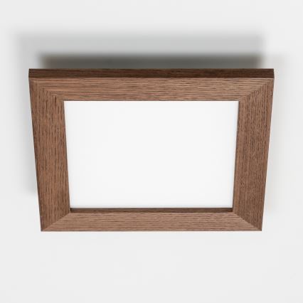 Eglo - LED RGBW dæmpbar overflademonteret panel SALOBRENA-C WOOD LED/16W/230V 2700-6500K 34x34 cm mørkebrun + fjernbetjening