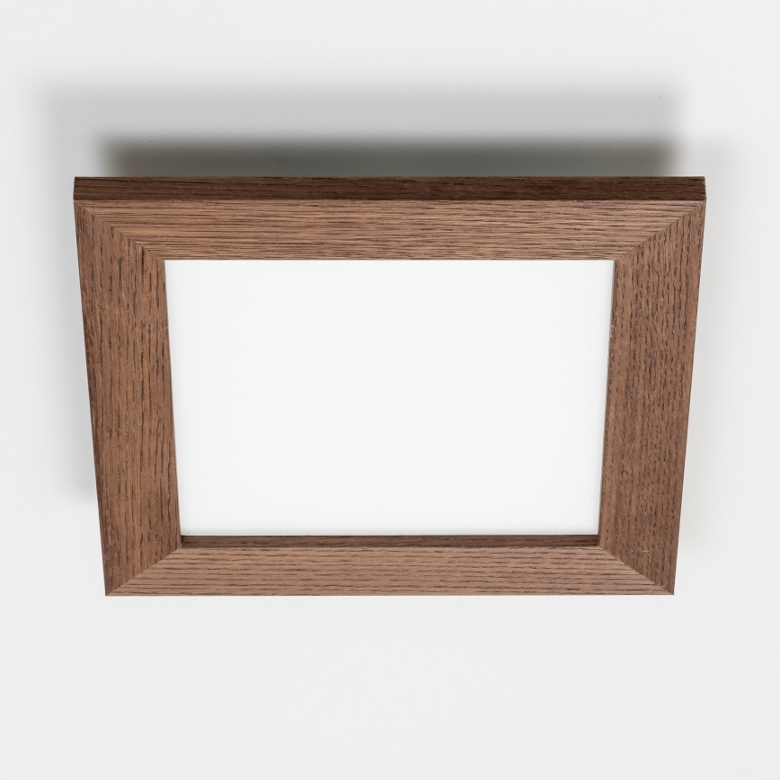 Eglo - LED RGBW dæmpbar overflademonteret panel SALOBRENA-C WOOD LED/16W/230V 2700-6500K 34x34 cm mørkebrun + fjernbetjening