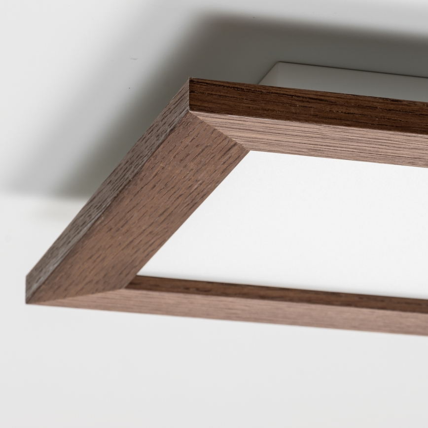Eglo - LED RGBW dæmpbar overflademonteret panel SALOBRENA-C WOOD LED/16W/230V 2700-6500K 34x34 cm mørkebrun + fjernbetjening