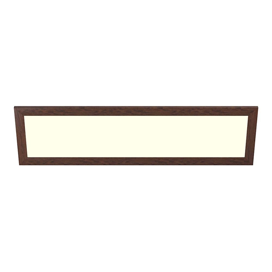 Eglo - LED RGBW dæmpbart påbygningspanel SALOBRENA-C WOOD LED/34W/230V 2700–6500K 34x124 cm mørkebrun + fjernbetjening