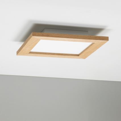 Eglo - LED RGBW dæmpbart overflademonteret panel SALOBRENA-C WOOD LED/16W/230V 2700-6500K 34x34 cm brun + fjernbetjening