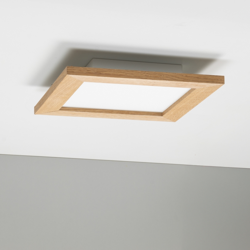 Eglo - LED RGBW dæmpbart overflademonteret panel SALOBRENA-C WOOD LED/16W/230V 2700-6500K 34x34 cm brun + fjernbetjening