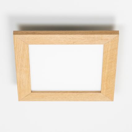 Eglo - LED RGBW dæmpbart overflademonteret panel SALOBRENA-C WOOD LED/16W/230V 2700-6500K 34x34 cm brun + fjernbetjening