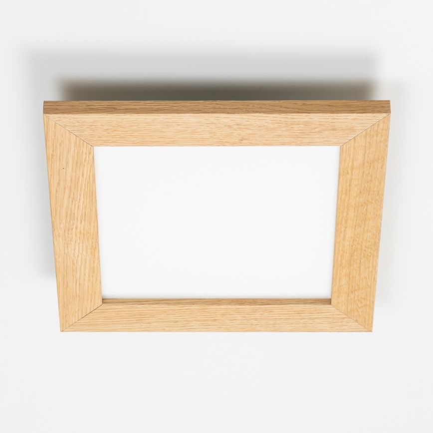 Eglo - LED RGBW dæmpbart overflademonteret panel SALOBRENA-C WOOD LED/16W/230V 2700-6500K 34x34 cm brun + fjernbetjening
