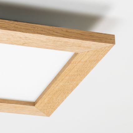 Eglo - LED RGBW dæmpbart overflademonteret panel SALOBRENA-C WOOD LED/16W/230V 2700-6500K 34x34 cm brun + fjernbetjening