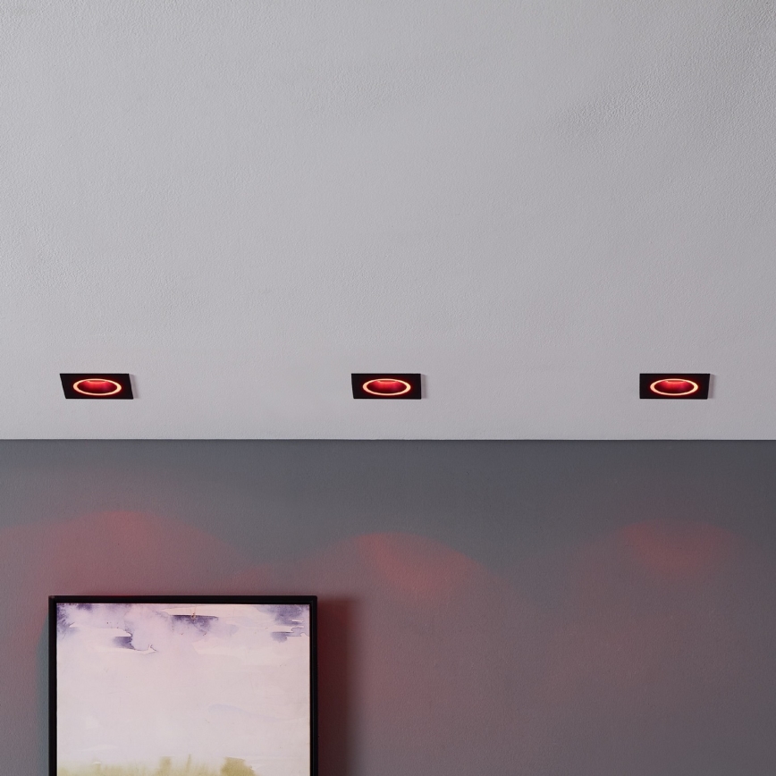 Eglo - LED RGBW Indbygningslampe dæmpbar LED/4,7W/230V sort