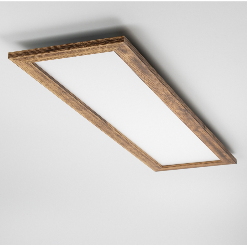 Eglo - LED RGBW dæmpbar overflademonteret panel SALOBRENA-C WOOD LED/34W/230V 2700-6500K 34x124 cm brun + med fjernbetjening