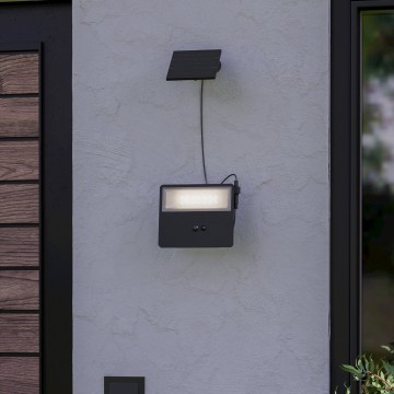 Eglo - LED solcelle-væglampe med sensor LED/6,7W/3,7V 2400 mAh IP44 sort
