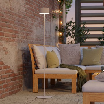 Eglo - LED solcelledrevet genopladelig, berøringsbetjent gulvlampe LED/2,8W/3,7V 1800 mAh IP44 hvid