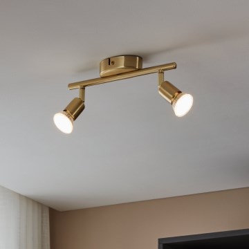 Eglo - LED spotlampe 2xGU10/2,8W/230V 3000K guldfarvet