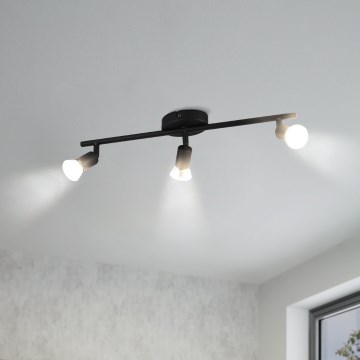 Eglo - LED spotlampe 3xGU10/2,8W/230V 3000K sort