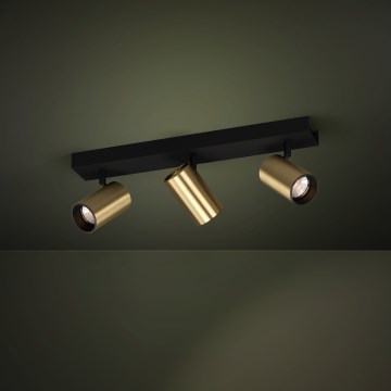 Eglo - LED spotlampe 3xGU10/4,5W/230V 3000K sort/guldfarvet