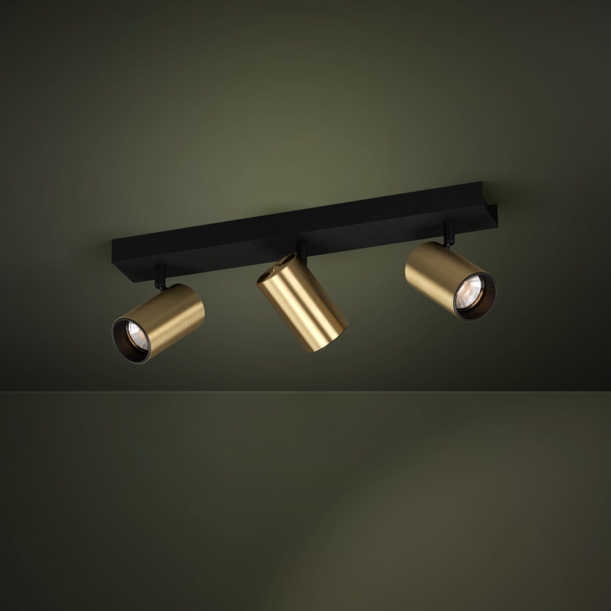 Eglo - LED spotlampe 3xGU10/4,5W/230V 3000K sort/guldfarvet