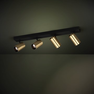 Eglo - LED spotlampe 4xGU10/4,5W/230V 3000K sort/guldfarvet