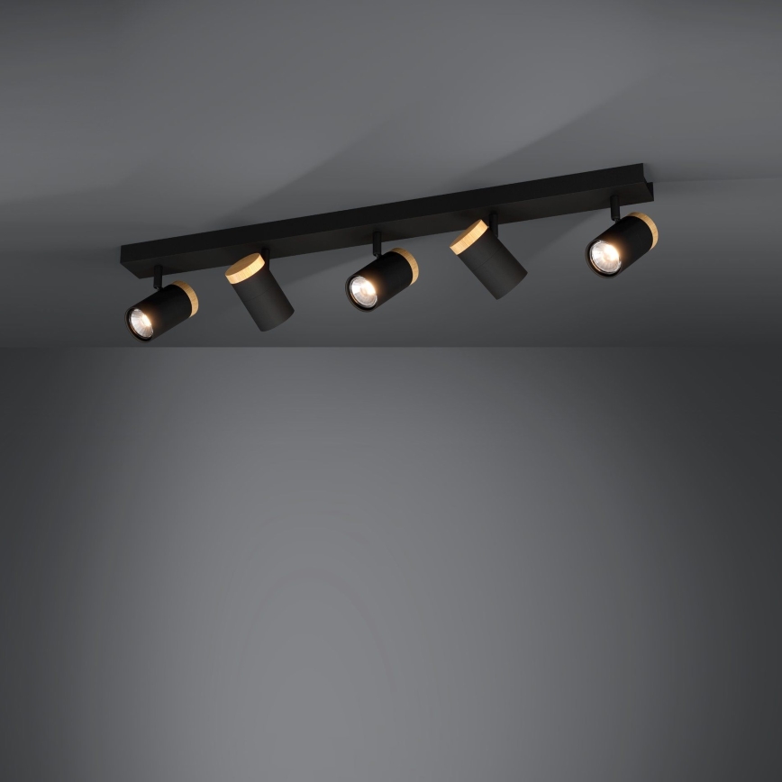 Eglo - LED spotlampe 5xGU10/4,5W/230V 3000K sort/brun