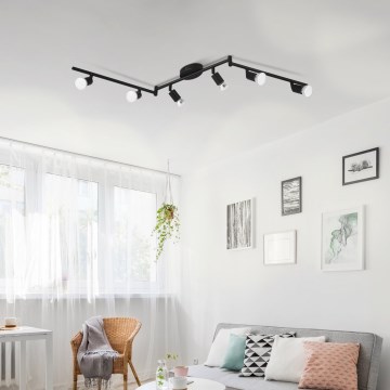 Eglo - LED spotlampe 6xGU10/2,8W/230V 3000K sort
