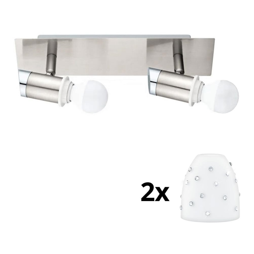 Eglo - LED spotlampe MY CHOICE 2xE14/4W/230V mat krom/hvid