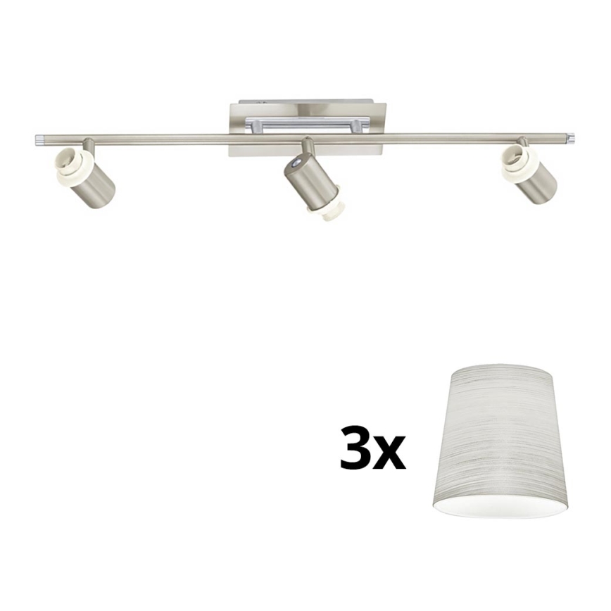 Eglo - LED spotlampe MY CHOICE 3xE14/40W/230V mat krom/cremefarvet