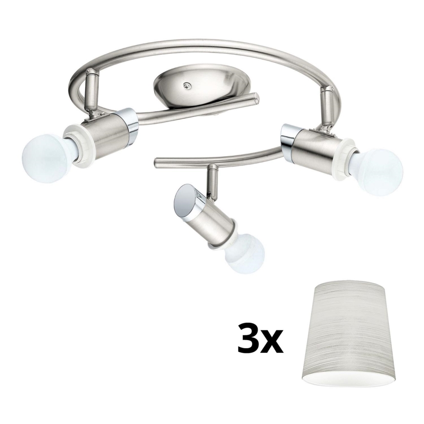 Eglo - LED spotlampe MY CHOICE 3xE14/4W/230V  mat krom/cremefarvet