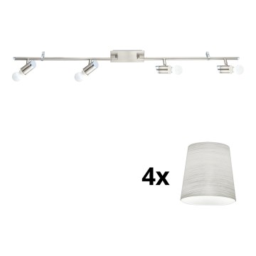 Eglo - LED spotlampe MY CHOICE 4xE14/4W/230V mat krom/cremefarvet