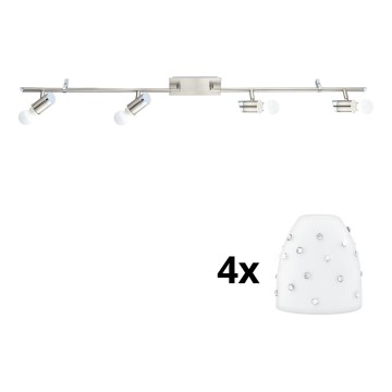 Eglo - LED spotlampe MY CHOICE 4xE14/4W/230V  mat krom/hvid