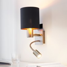 Eglo - LED væglampe 1xE27/40W+LED/3,5W antik sort