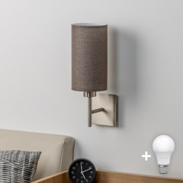 Eglo - LED væglampe TUNJA 1xE27/60W/230V mat krom/brun