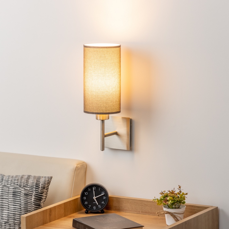 Eglo - LED væglampe TUNJA 1xE27/60W/230V mat krom/brun