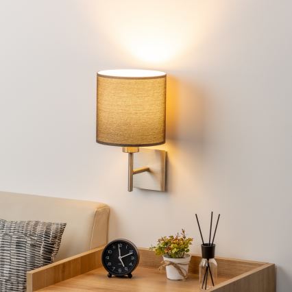 Eglo - LED væglampe TUNJA 1xE27/60W/230V mat krom/brun