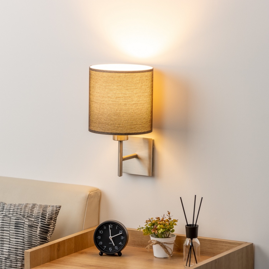 Eglo - LED væglampe TUNJA 1xE27/60W/230V mat krom/brun