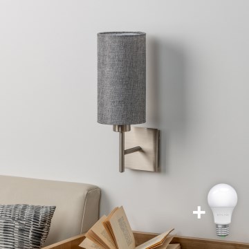 Eglo - LED væglampe TUNJA 1xE27/60W/230V mat krom/grå