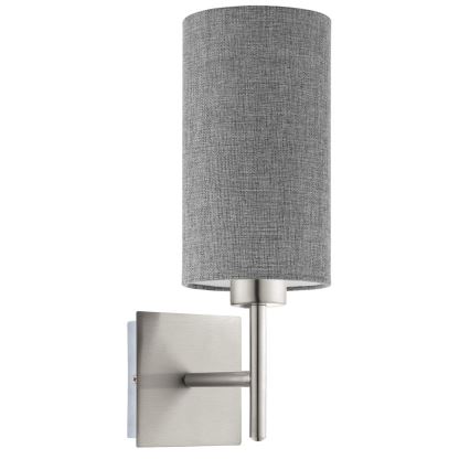 Eglo - LED væglampe TUNJA 1xE27/60W/230V mat krom/grå