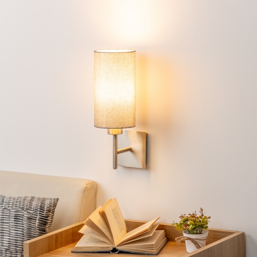 Eglo - LED væglampe TUNJA 1xE27/60W/230V mat krom/grå