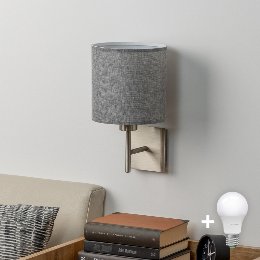 Eglo - LED væglampe TUNJA 1xE27/60W/230V mat krom/grå