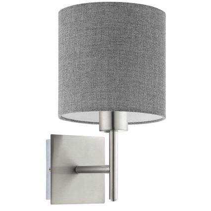 Eglo - LED væglampe TUNJA 1xE27/60W/230V mat krom/grå