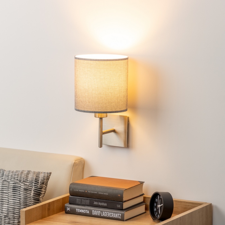 Eglo - LED væglampe TUNJA 1xE27/60W/230V mat krom/grå