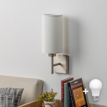 Eglo - LED væglampe TUNJA 1xE27/60W/230V mat krom/hvid