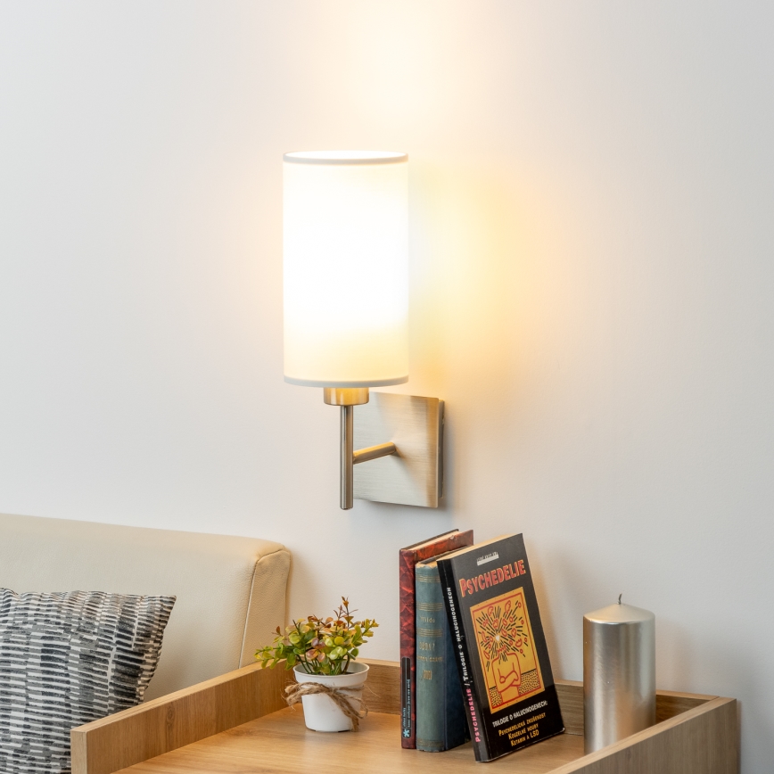 Eglo - LED væglampe TUNJA 1xE27/60W/230V mat krom/hvid