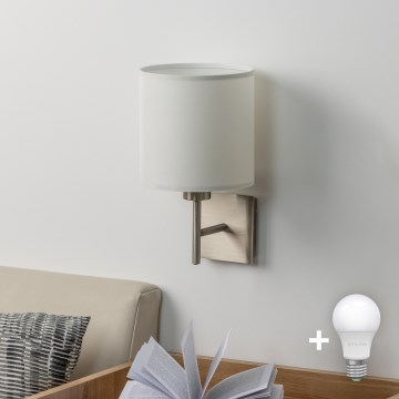 Eglo - LED væglampe TUNJA 1xE27/60W/230V mat krom/hvid
