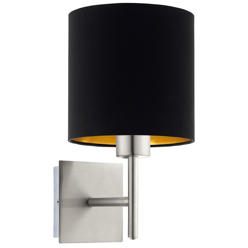 Eglo - LED væglampe TUNJA 1xE27/60W/230V mat krom/sort