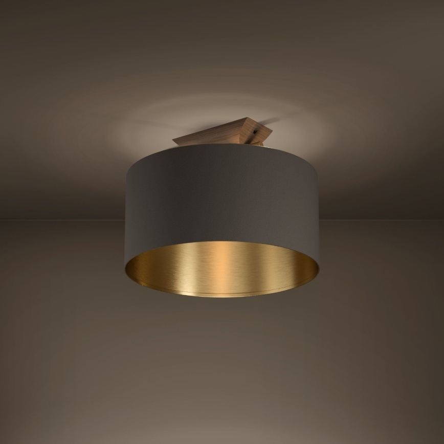 Eglo - Loftlampe 1xE27/40W/230V brun/guldfarvet