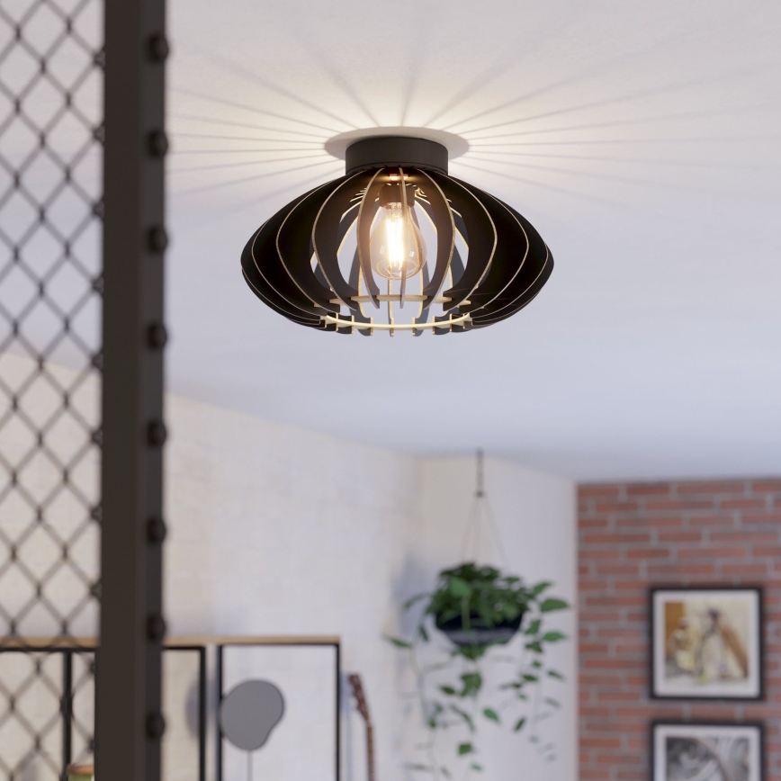 Eglo - Loftlampe 1xE27/40W/230V diameter 38 cm sort