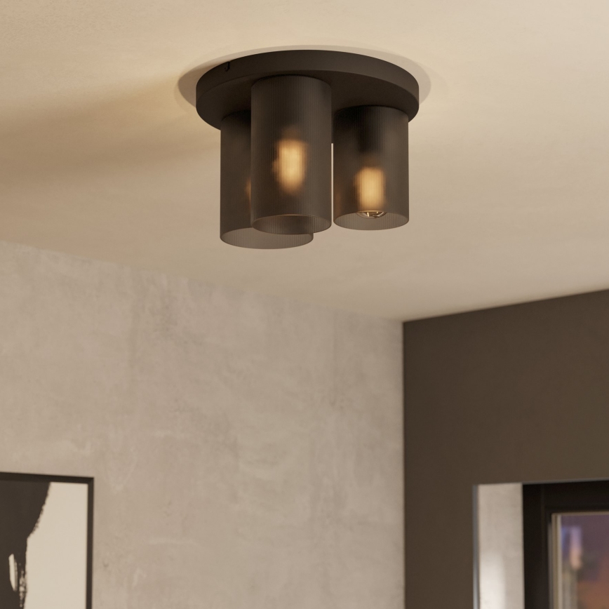 Eglo - Loftlampe 3xE27/40W/230V grå
