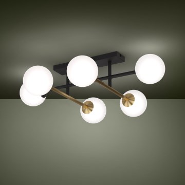 Eglo - Loftlampe 6xE14/40W/230V guldfarvet/sort