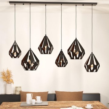 Eglo - Loftlampe med wire 6xE27/40W/230V