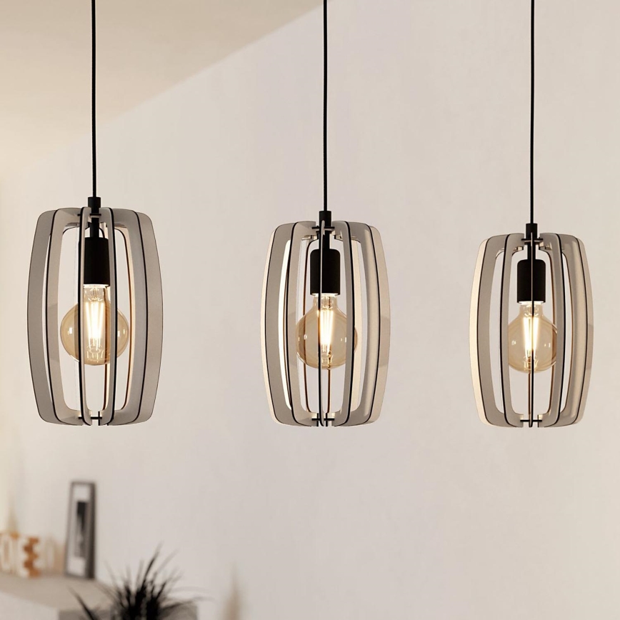 Eglo - Loftlampe på ledning 3xE27/40W/230V cremefarvet