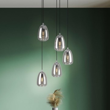 Eglo - Lysekrone i en snor 5xE27/40W/230V