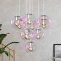 Eglo - Lysekrone på ledning 10xE27/60W/230V blank krom/klar