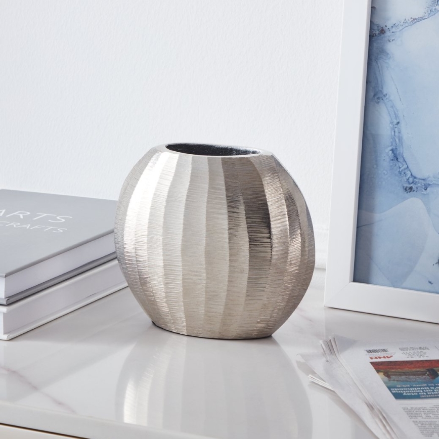 Eglo - Metalvase 13x15 cm sølvfarvet