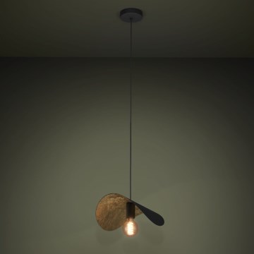 Eglo - Pendel 1xE27/40W/230V 41 cm sort/guldfarvet